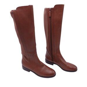 NWOB Cole Haan Noelle Tall Riding Boots Sz 7 B Brown Knee High Side Zip